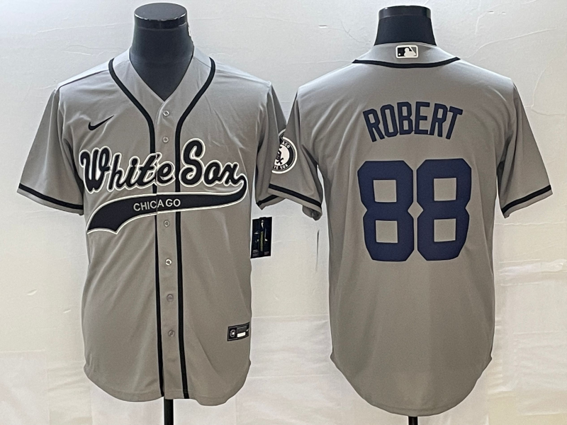 Men's Chicago White Sox Luis Robert Gray Replica Player Jersey Joint Edition baseball jersey product view 1
