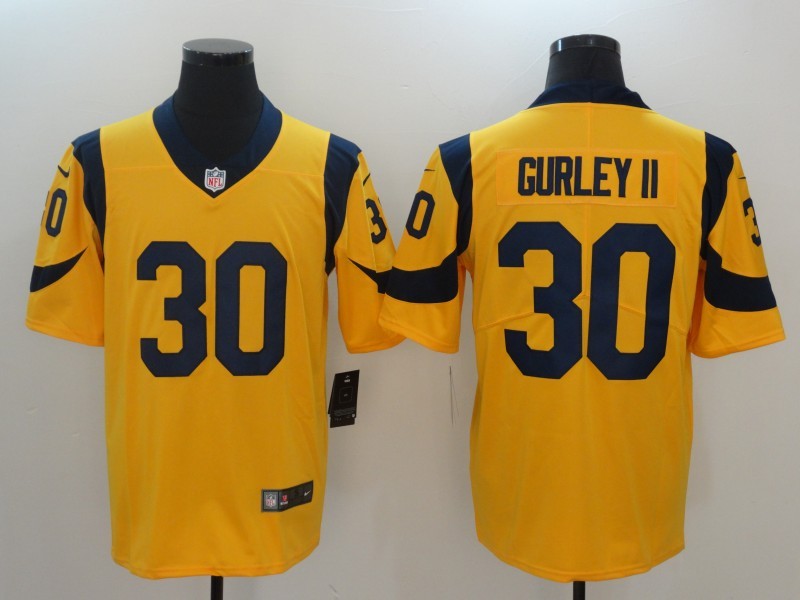 Men's Los Angeles Rams Todd Gurley II Yellow Game Jersey football jersey product view 1