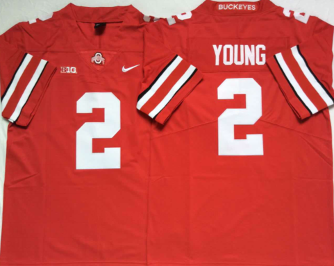 Men's Ohio State Buckeyes Chase Young Scarlet Player Game Jersey sports jersey product view 1
