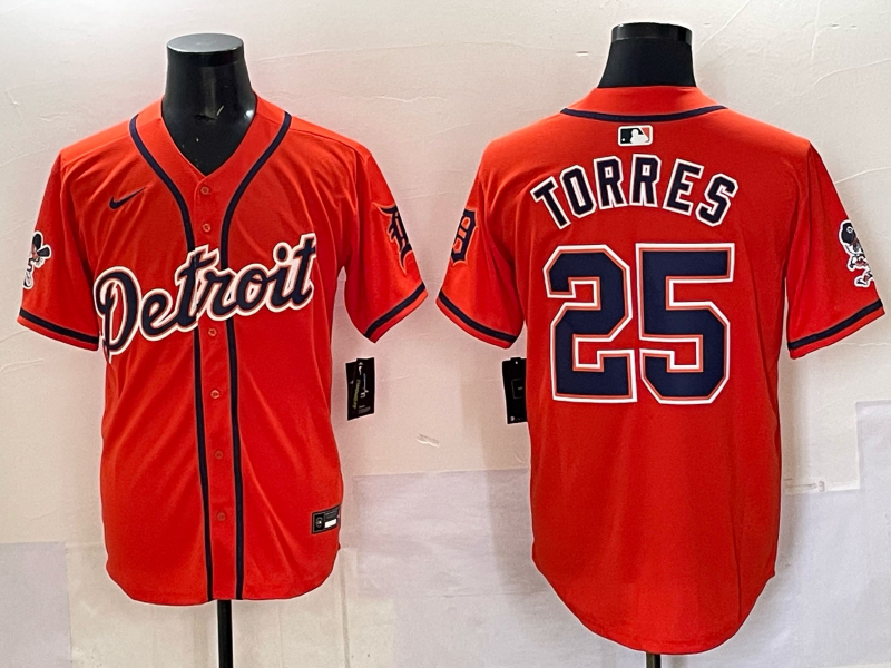 Men's Detroit Tigers Gleyber Torres Orange Limited Player Jersey baseball jersey product view 1