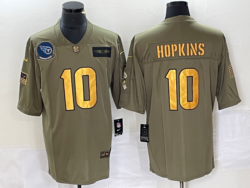 Men's Tennessee Titans DeAndre Hopkins #10 Brown Game Player Jersey1 football jersey product view 1