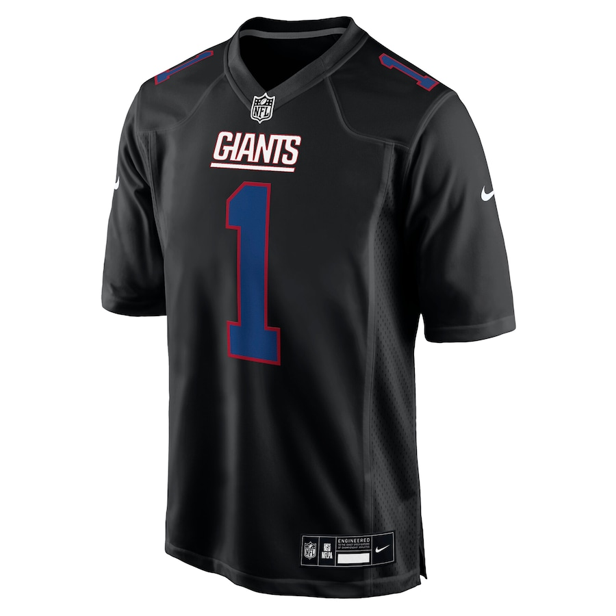 Men's New York Giants Malik Nabers Carbon Black Fashion Jersey football jersey product view 3