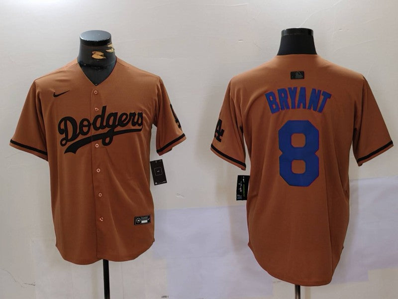 Men's Los Angeles Dodgers Kobe Bryant #8 Brown Replica Player Jersey basketball jersey product view 1