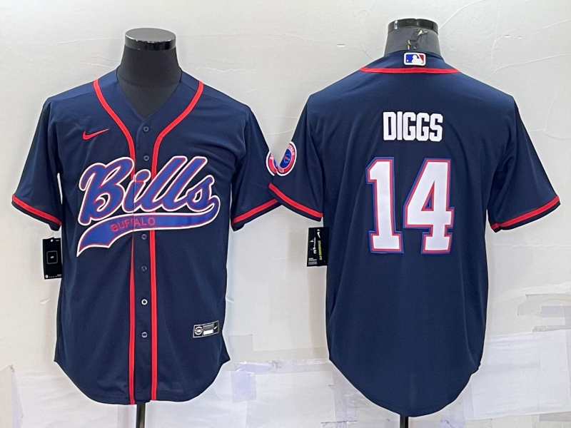 Men's Buffalo Bills Stefon Diggs Navy Game Jersey Joint Edition football jersey product view 1