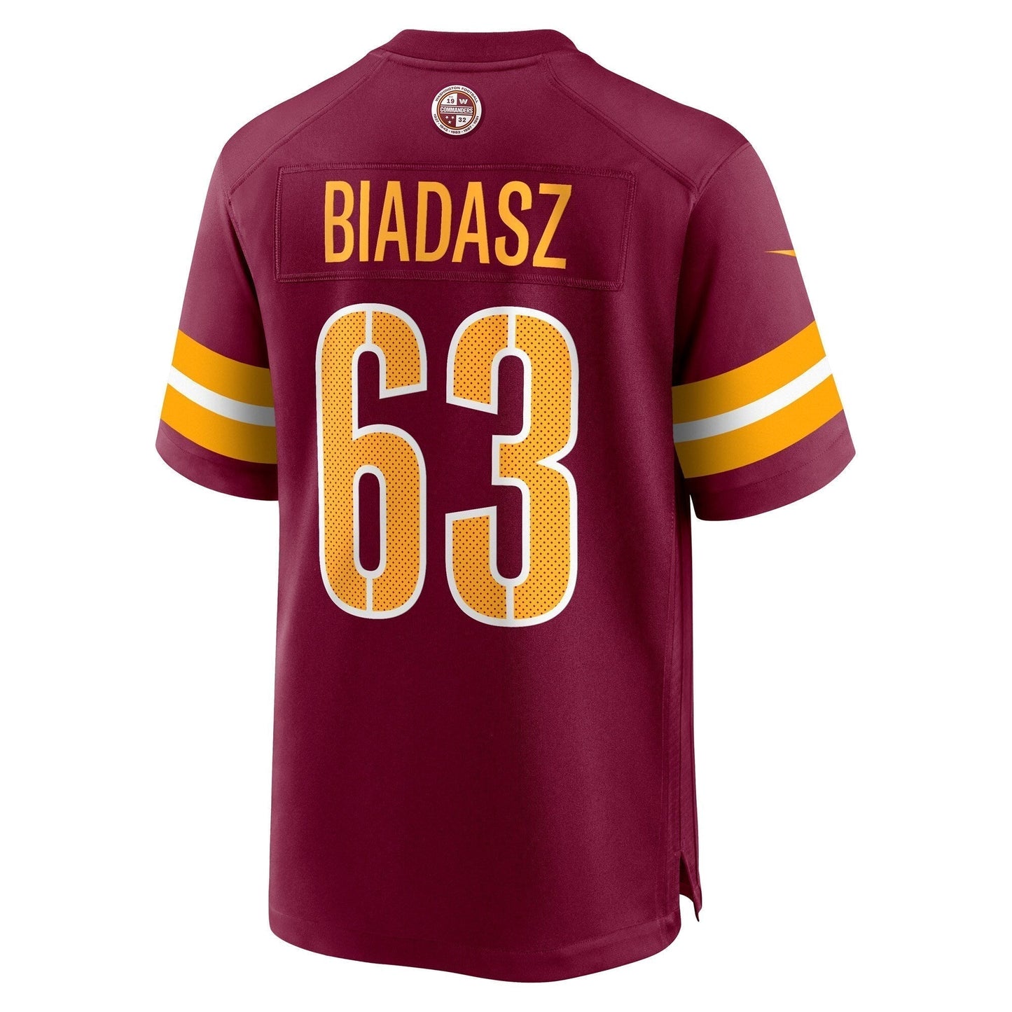 Tyler Biadasz Washington Commanders Game Jersey - Burgundy football jersey product view 3