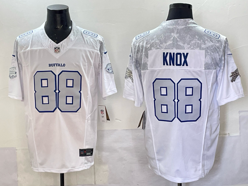 Men's Buffalo Bills Dawson Knox #88 White 2025 Rivalries Collection Limited Jersey football jersey product view 1