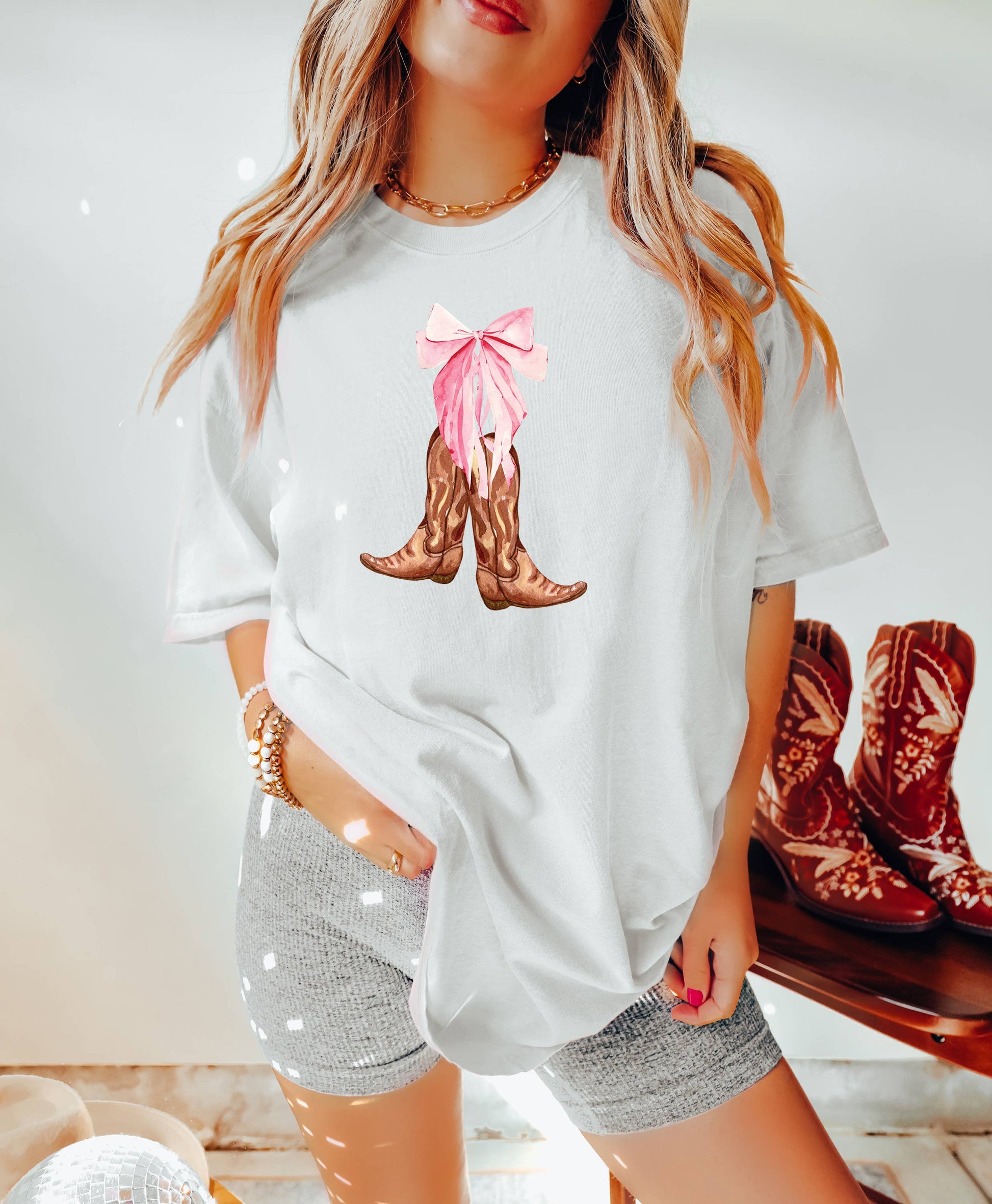 Transfer Only, Cowboy Boots Screen Print Transfer, Western Unisex T-shirt, Sweatshirt, Hoodie, Long Sleeve Tee - T-Shirt, Sweatshirt, Hoodie