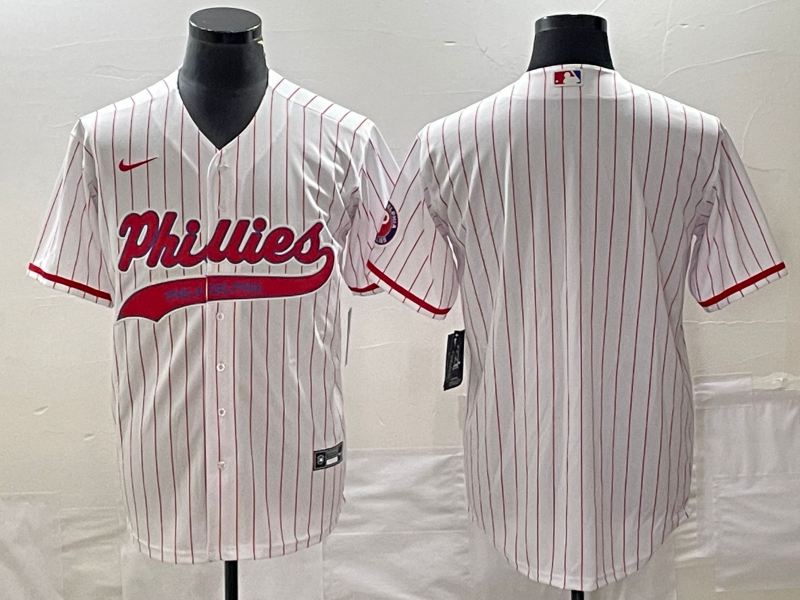 Men's Philadelphia Phillies White Home Replica Blank Jersey Joint Edition baseball jersey product view 1