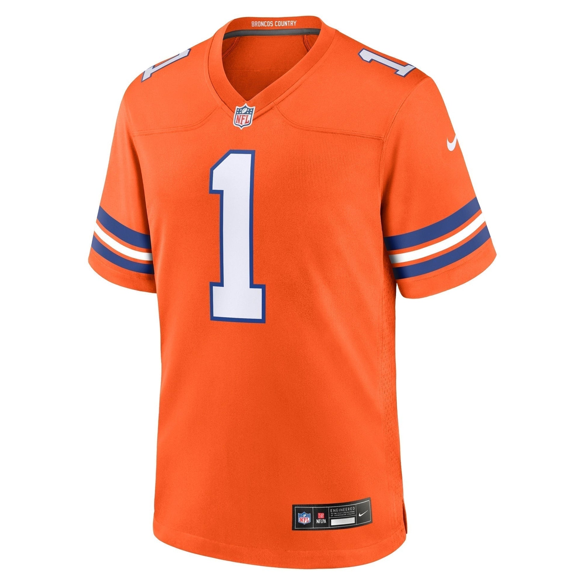 Jason Elam Denver Broncos Mile High Collection 1977 Throwback Retired Game Jersey - Orange football jersey product view 2