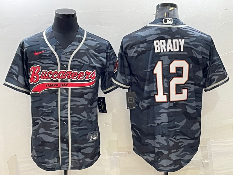Men's Tampa Bay Buccaneers Tom Brady Grey Camouflage Game Jersey Joint Edition football jersey product view 1
