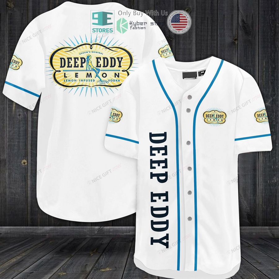 BEST Deep Eddy Lemon logo white Baseball Jersey Unisex T-shirt, Sweatshirt, Hoodie, Long Sleeve Tee - T-Shirt, Sweatshirt, Hoodie