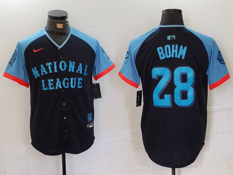 Men's National League Alec Bohm Navy 2024 MLB All-Star Game Limited Player Jersey baseball jersey product view 1
