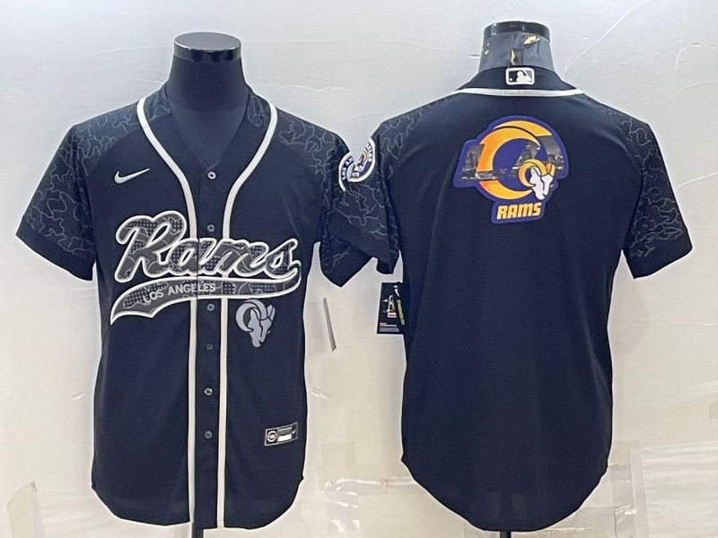 Men's Los Angeles Rams Black RFLCTV Limited Jersey football jersey product view 1