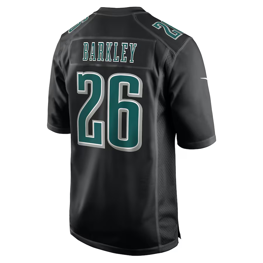 Men's Philadelphia Eagles Saquon Barkley Carbon Black Super Bowl LIX Fashion Game Player Jersey football jersey product view 3