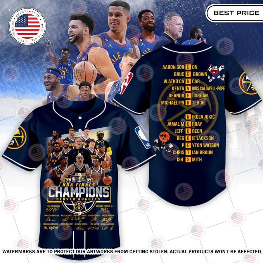 Denver Nuggets NBA Champions Baseball Jersey Unisex T-shirt, Sweatshirt, Hoodie, Long Sleeve Tee - T-Shirt, Sweatshirt, Hoodie