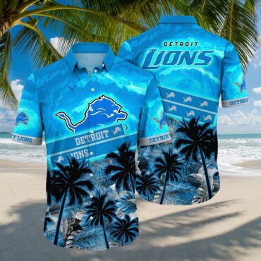 Detroit Lions Electric Horizon Hawaiian Shirt Unisex T-shirt, Sweatshirt, Hoodie, Long Sleeve Tee - T-Shirt, Sweatshirt, Hoodie