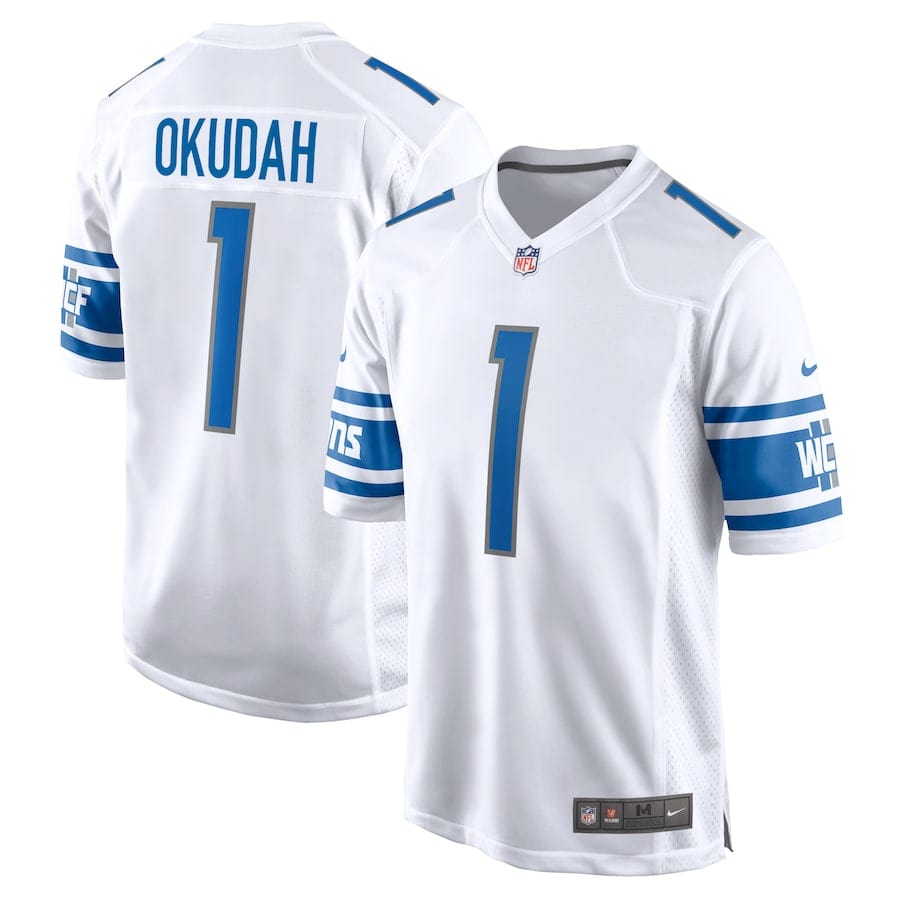 Jeff Okudah Detroit Lions Jersey football jersey product view 1
