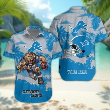 Detroit Lions Personalized Gridiron Warrior Hawaiian Shirt Unisex T-shirt, Sweatshirt, Hoodie, Long Sleeve Tee - T-Shirt, Sweatshirt, Hoodie