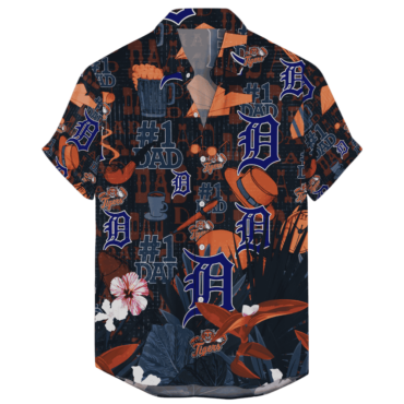 Detroit Tigers #1 Dad Hawaiian Shirt Unisex T-shirt, Sweatshirt, Hoodie, Long Sleeve Tee - T-Shirt, Sweatshirt, Hoodie
