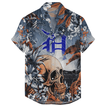 Detroit Tigers Coastal Skull Hawaiian Shirt Unisex T-shirt, Sweatshirt, Hoodie, Long Sleeve Tee - T-Shirt, Sweatshirt, Hoodie