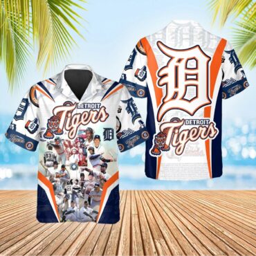 Detroit Tigers Legends Collage Hawaiian Shirt Unisex T-shirt, Sweatshirt, Hoodie, Long Sleeve Tee - T-Shirt, Sweatshirt, Hoodie