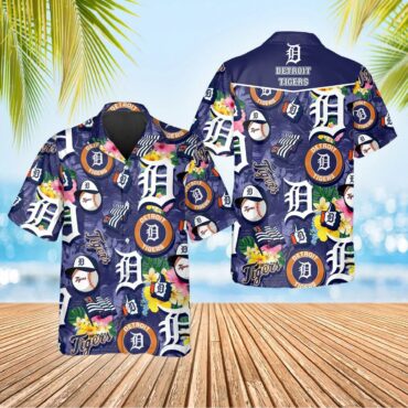 Detroit Tigers Tropical Icon Hawaiian Shirt Unisex T-shirt, Sweatshirt, Hoodie, Long Sleeve Tee - T-Shirt, Sweatshirt, Hoodie