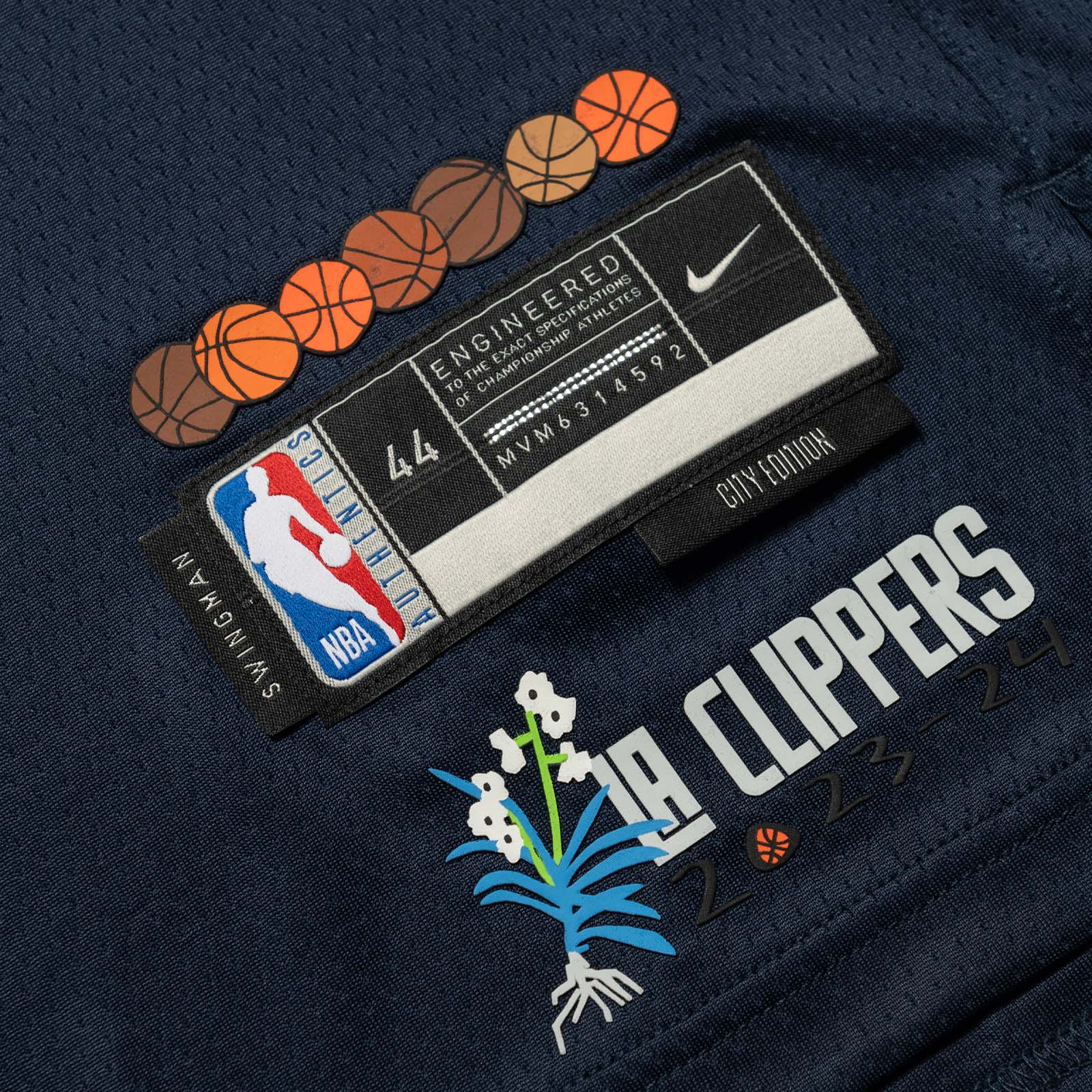 Paul George Los Angeles Clippers 2024 City Edition Swingman Jersey - Navy basketball jersey product view 3