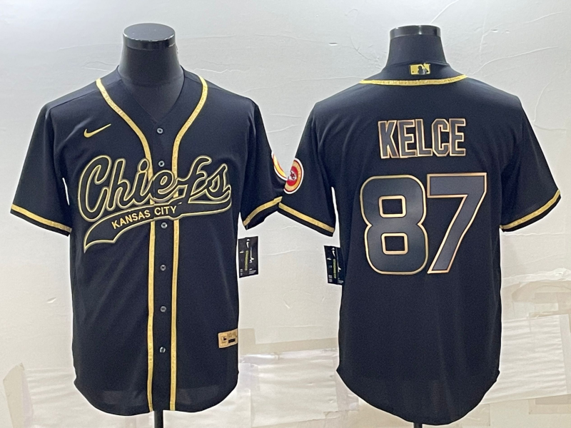Men's Kansas City Chiefs Travis Kelce #87 Black Player Jersey1 Joint Edition football jersey product view 1