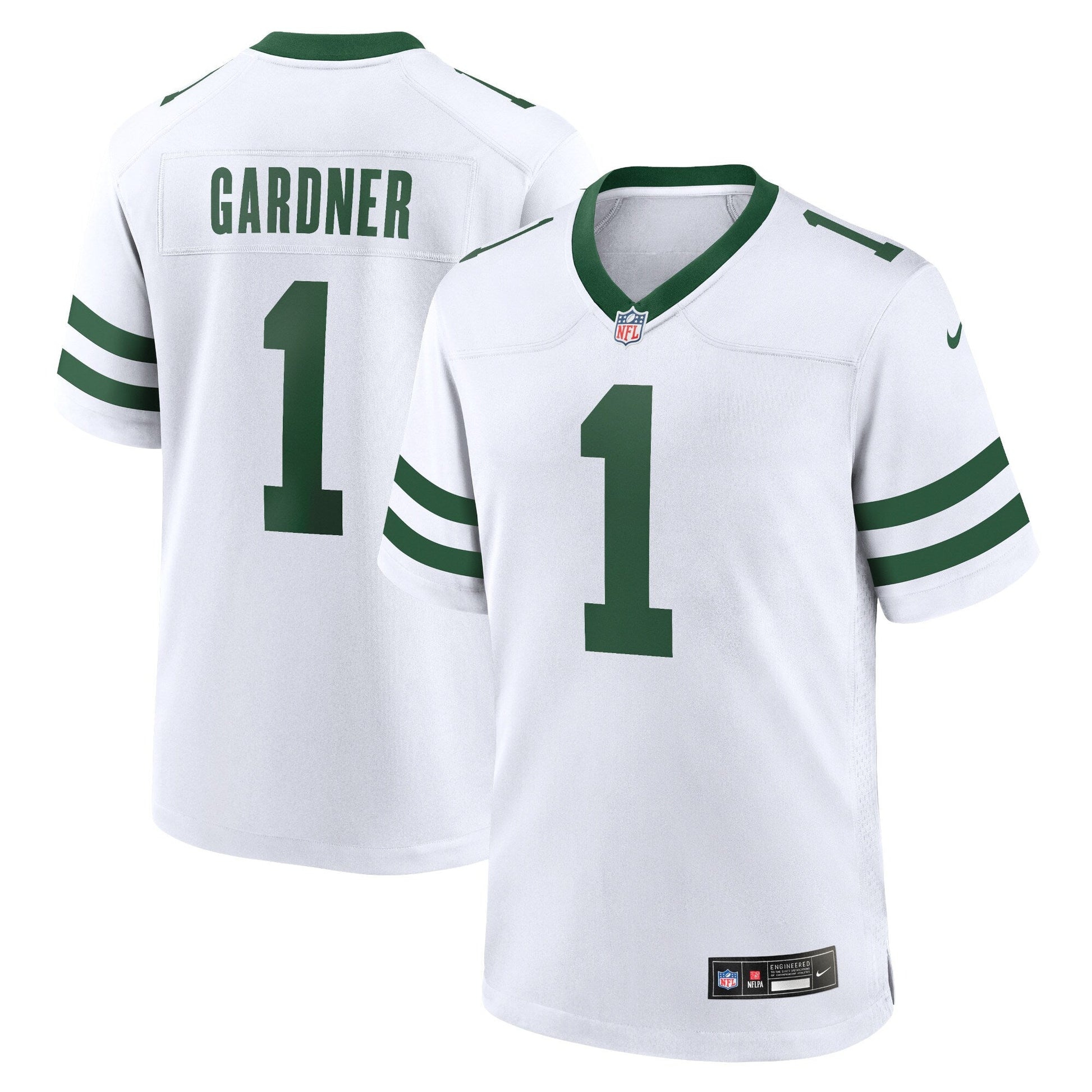 Ahmad Sauce Gardner New York Jets Game Jersey - Legacy White football jersey product view 1