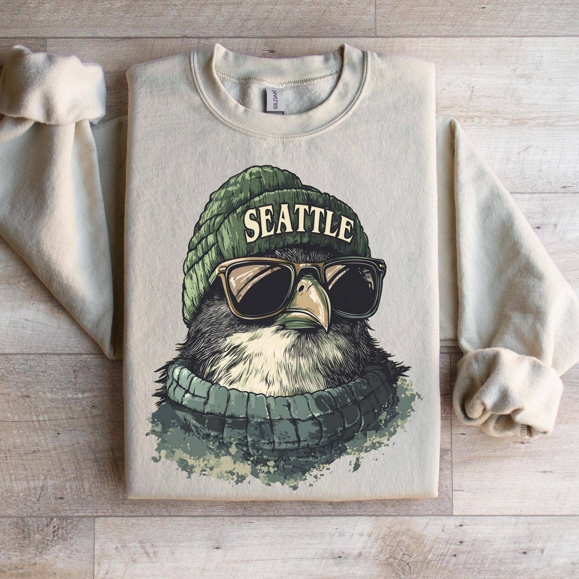 Seattle Football Mascot Vintage Crewneck Sweatshirt Unisex T-shirt, Sweatshirt, Hoodie, Long Sleeve Tee - T-Shirt, Sweatshirt, Hoodie