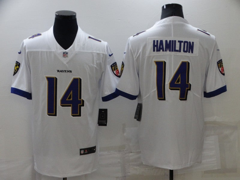 Men's Baltimore Ravens Kyle Hamilton White Game Jersey football jersey product view 1