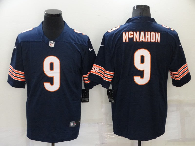 Men's Chicago Bears Jim McMahon #9 Navy Game Jersey1 football jersey product view 1