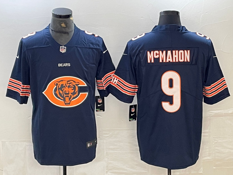 Men's Chicago Bears Jim McMahon #9 Navy Game Retired Player Jersey1 football jersey product view 1