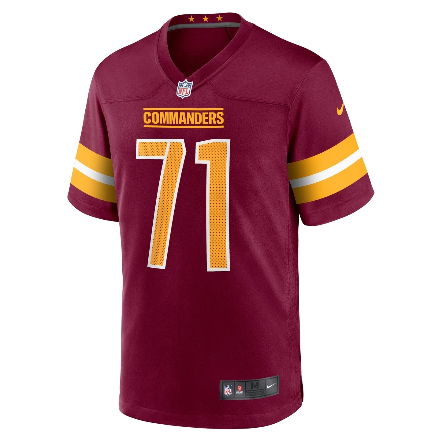 Andrew Wylie Washington Commanders Game Jersey - Burgundy football jersey product view 2