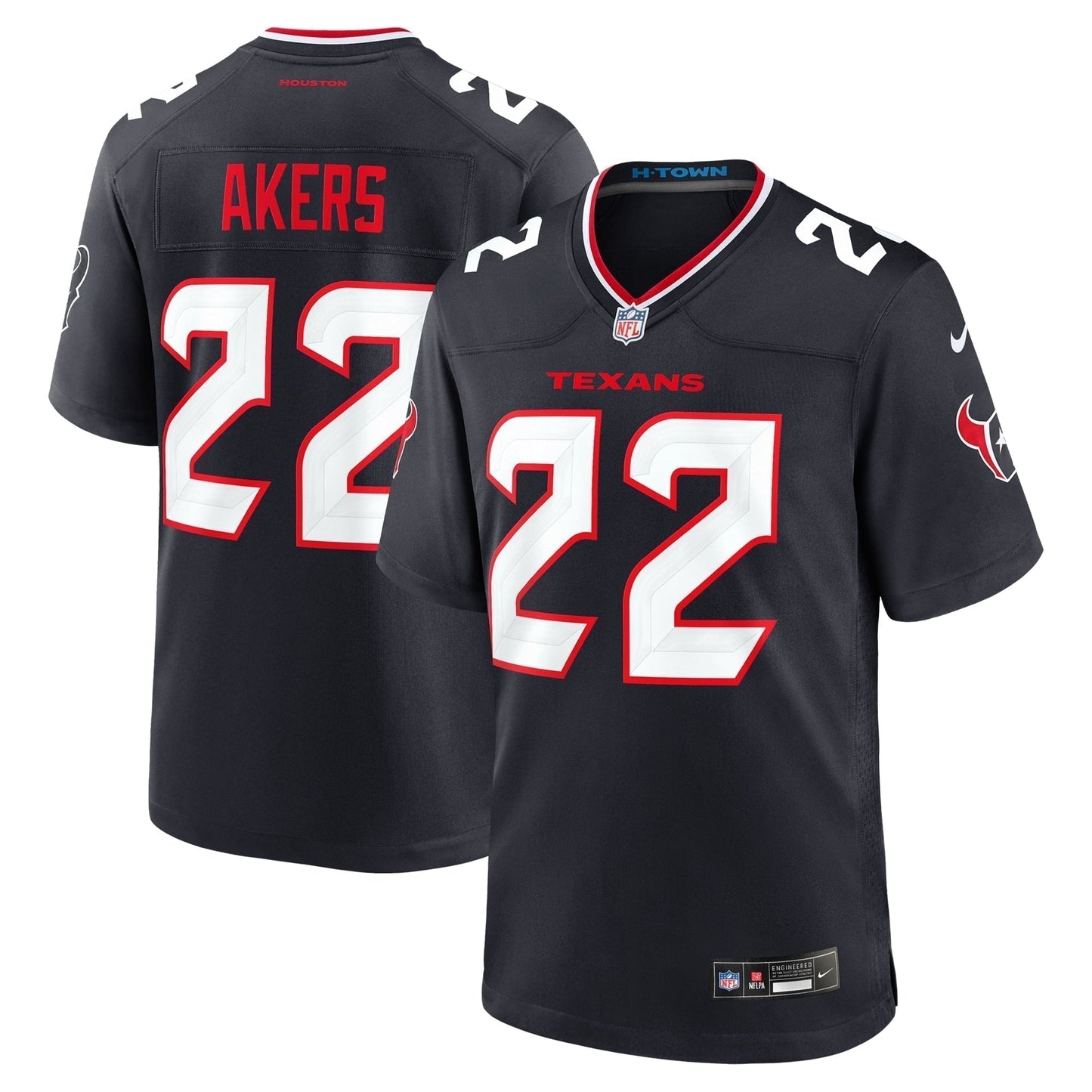 Cam Akers Houston Texans Team Game Jersey - Navy football jersey product view 1