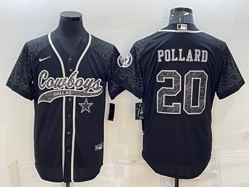 Men's Dallas Cowboys Tony Pollard #20 Black RFLCTV Limited Jersey1 Joint Edition football jersey product view 1