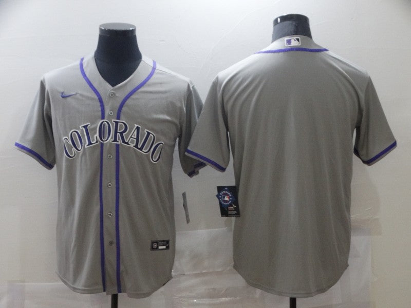 Men's Colorado Rockies Gray Replica Blank Jersey1 baseball jersey product view 1