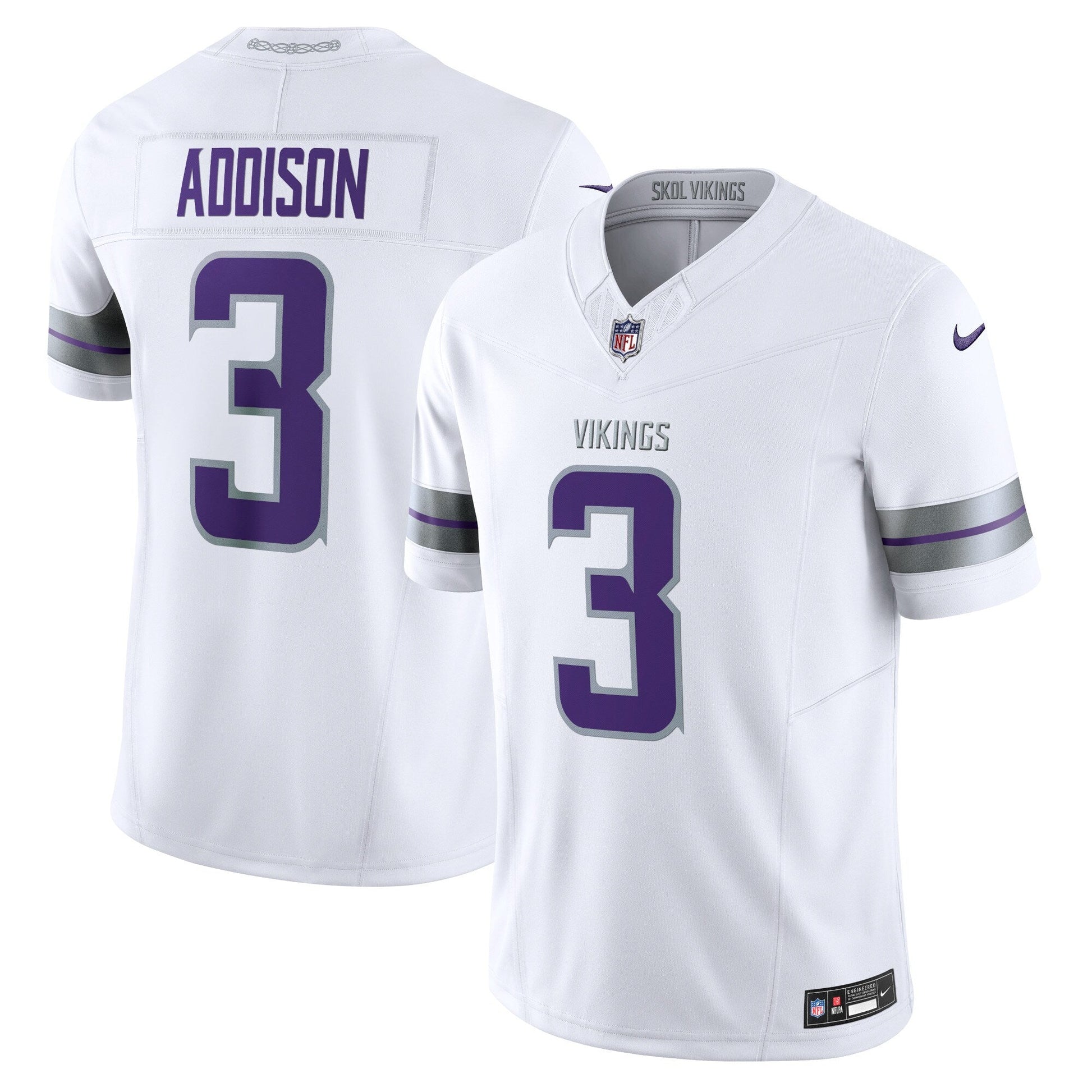Jordan Addison Minnesota Vikings Alternate Vapor F.U.S.E. Limited Jersey - White football jersey product view 1