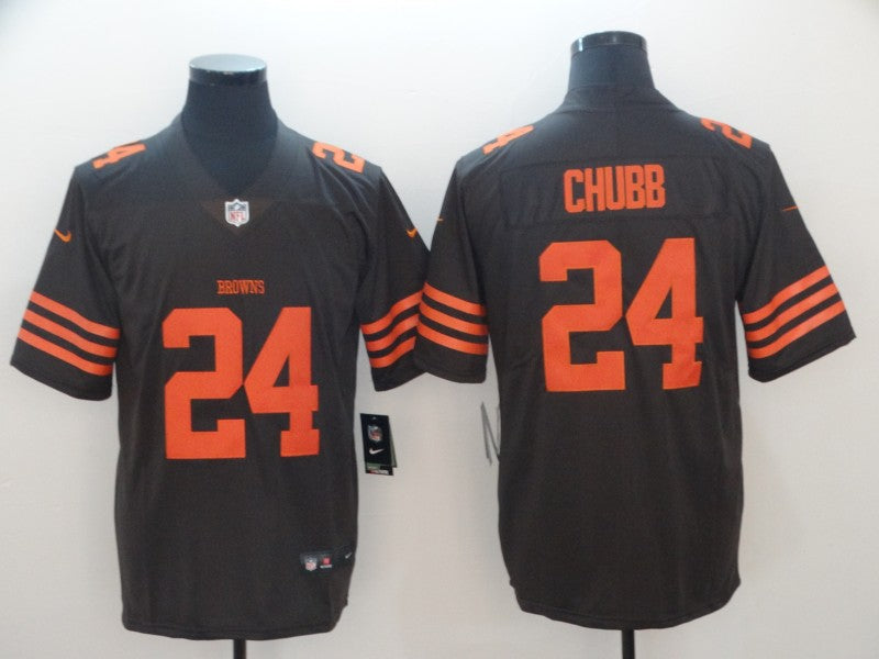 Men's Cleveland Browns Nick Chubb Brown Player Game Jersey football jersey product view 1