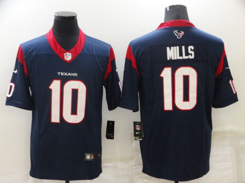 Men's Houston Texans Davis Mills Navy Game Jersey football jersey product view 1
