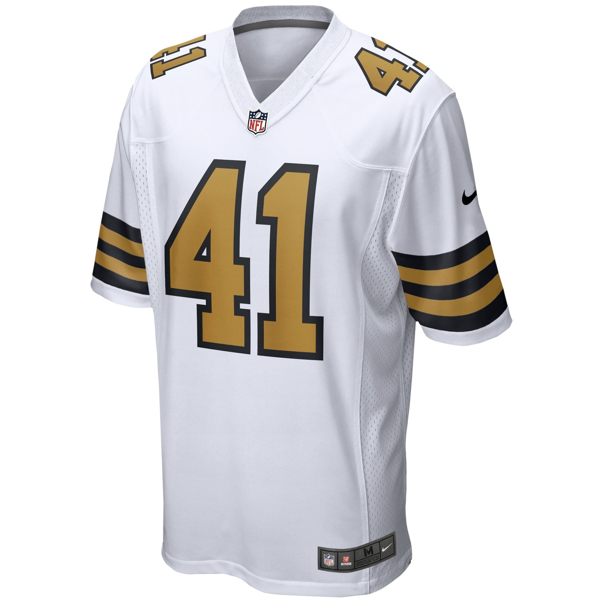 Alvin Kamara New Orleans Saints Alternate Game Jersey - White football jersey product view 2
