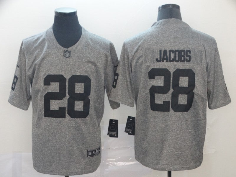 Men's Las Vegas Raiders Josh Jacobs #28 Gray Game Player Jersey1 football jersey product view 1