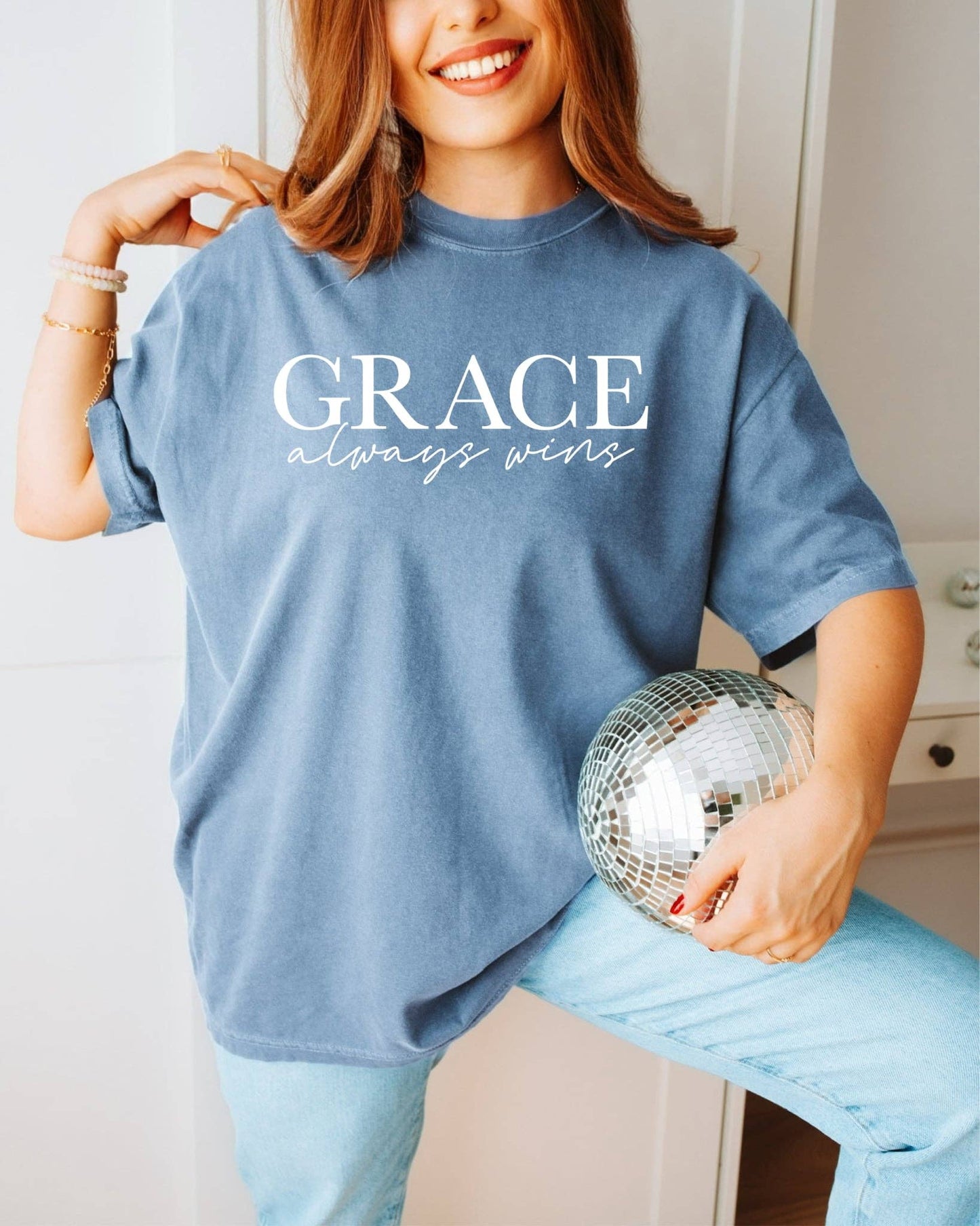 Christian Grace Upon Grace Comfort Colors Women Graphic Tee Unisex T-shirt, Sweatshirt, Hoodie, Long Sleeve Tee - T-Shirt, Sweatshirt, Hoodie