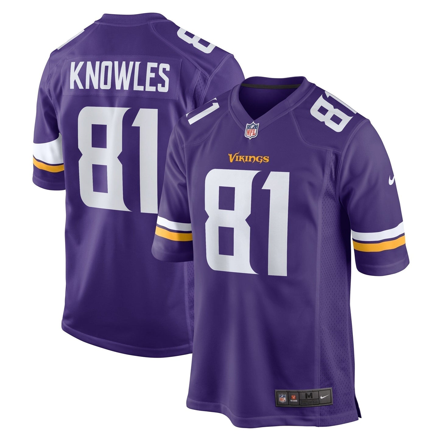 Malik Knowles Minnesota Vikings Team Game Jersey - Purple football jersey product view 1