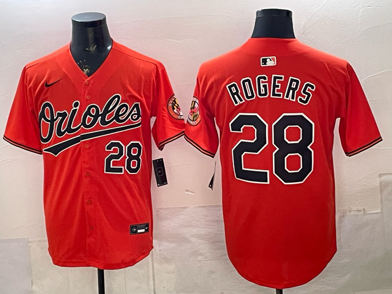 Men's Baltimore Orioles Trey Rogers #28 Orange Alternate Limited Player Jersey baseball jersey product view 1