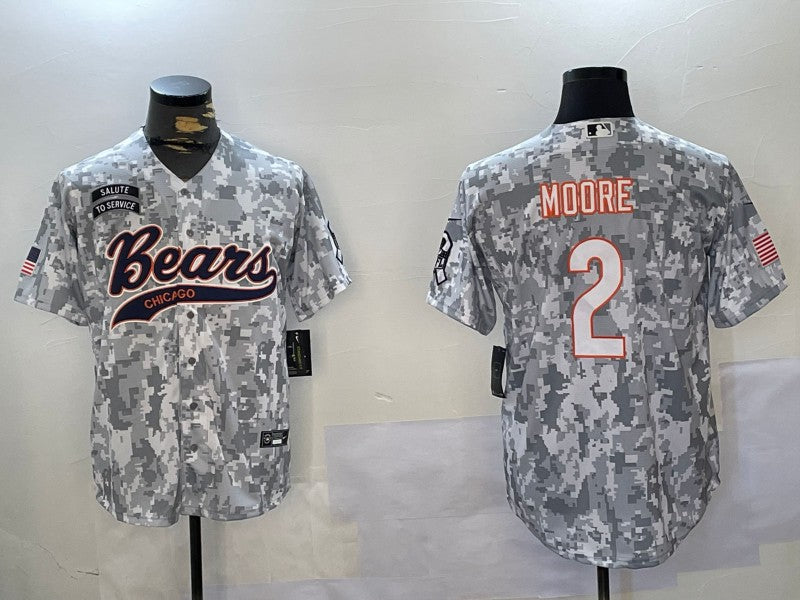 Men's Chicago Bears D.J. Moore #2 Arctic Camo 2024 Salute to Service Player Jersey1 football jersey product view 1