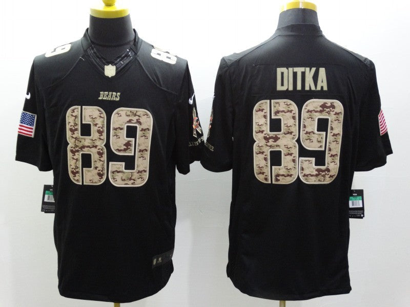 Men's Chicago Bears Mike Ditka #89 Black Game Player Jersey1 football jersey product view 1