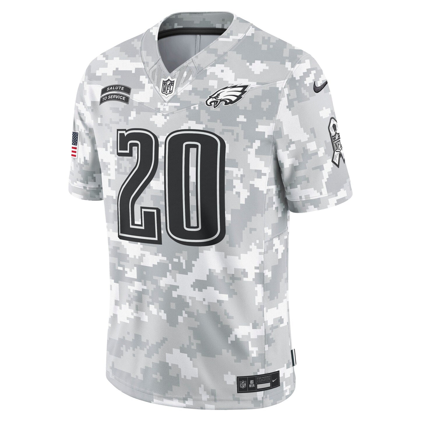 Brian Dawkins Philadelphia Eagles 2024 Salute to Service Retired Limited Jersey - Arctic Camo football jersey product view 2