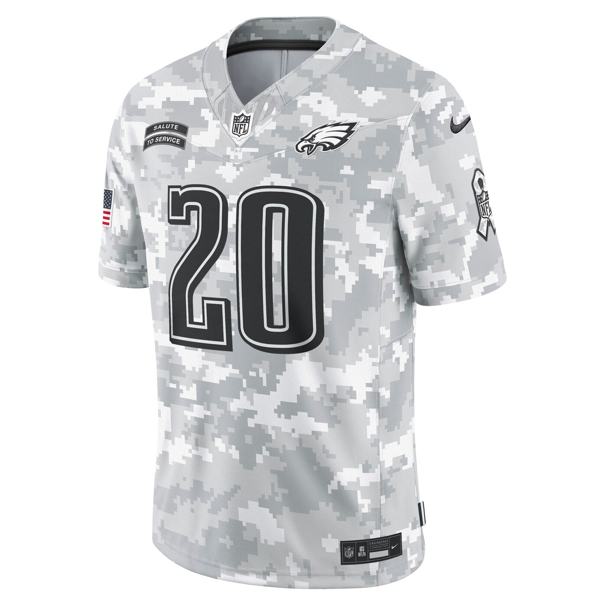 Brian Dawkins Philadelphia Eagles 2024 Salute to Service Retired Limited Jersey - Arctic Camo football jersey product view 2