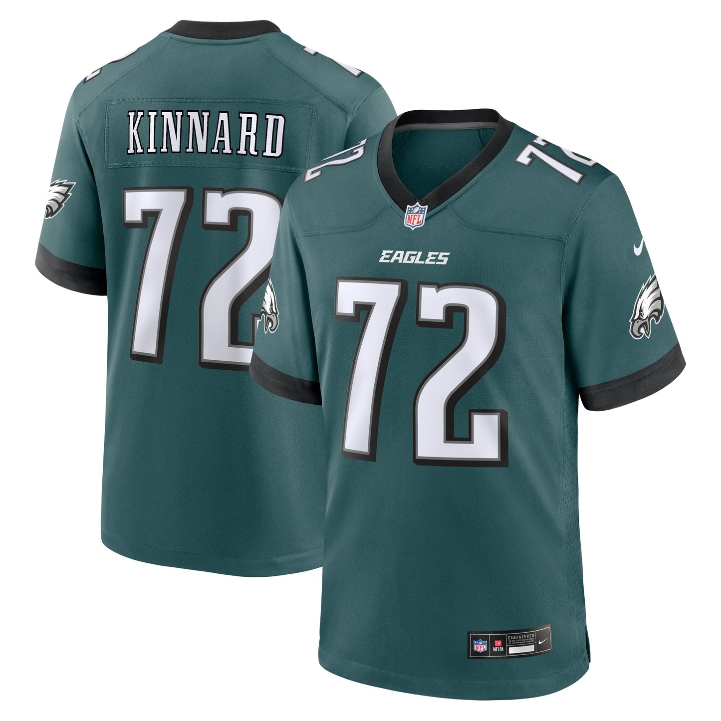 Darian Kinnard Philadelphia Eagles Team Game Jersey - Midnight Green football jersey product view 1